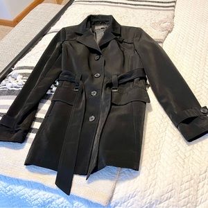 Black Fleet Street Ltd womens tie belt trench coat.